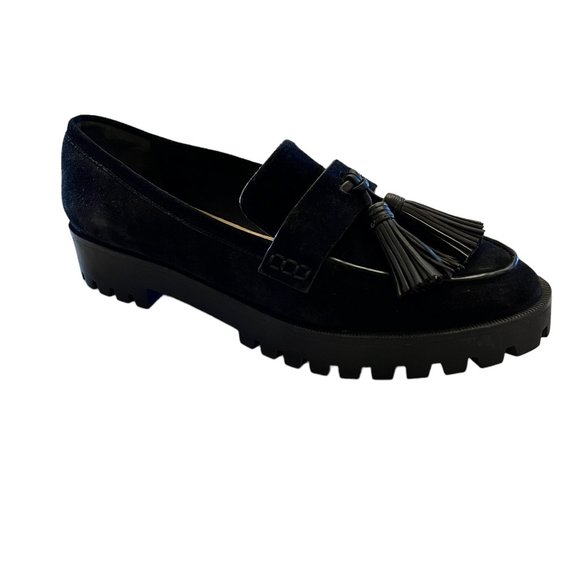 Via Spiga Shoes - LN Via Spiga 'Giada' Black Suede Leather 'Giada' Tassel Platform Loafer …